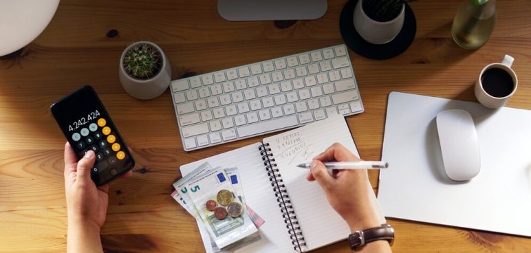 person calculating personal finances